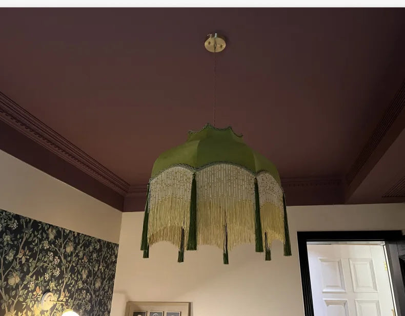 Versailles Tassel Pendant Light – French Vintage Chandelier | Luxury Fabric Ceiling Lamp | Timeless Interior Elegance