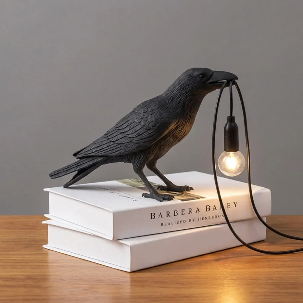 Lucky Bird Resin Table Lamp – Modern LED Decorative Table Light | Contemporary Bedroom & Living Room Lamp | Designer Home Décor