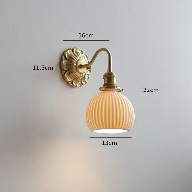Frosted Glass LED Wall Light with Copper Finish – Modern Luxury Wall Sconce | Elegant Ambient Lighting