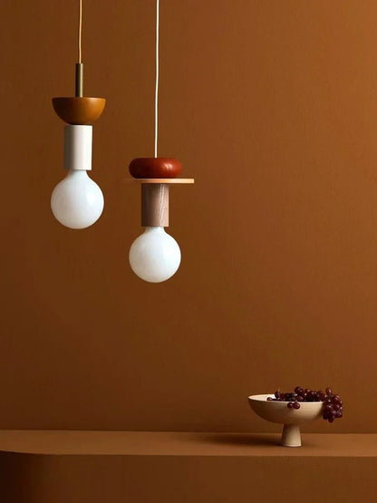 Halden Wood Pendant Light – Nordic LED Hanging Lamp | Minimalist Wooden Ceiling Light for Contemporary Interiors