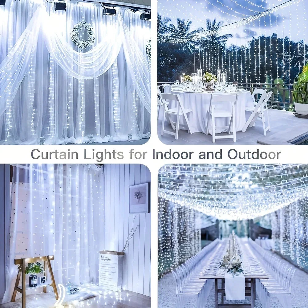 LumiDrape USB Curtain Lights – LED Fairy Light Curtain with Remote Control | Decorative Indoor Lighting