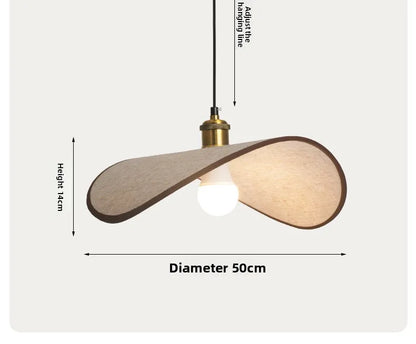 Wabi-Sabi Pendant Light with Fabric Shade – Japandi Retro Ceiling Lamp | Warm Ambient Interior Lighting