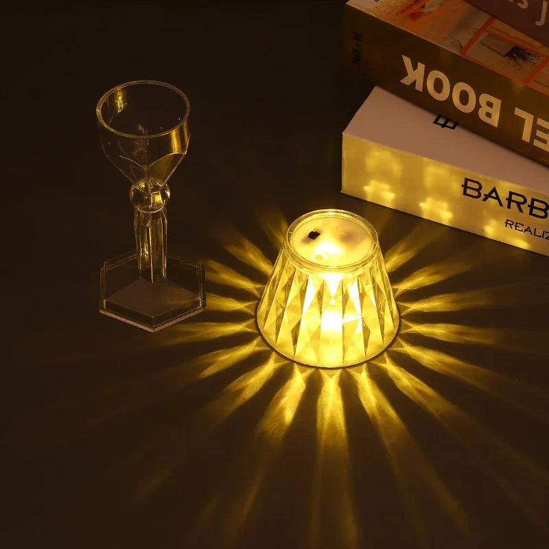 Crystal LED Table Lamp – Colour Changing Touch Night Light | Decorative Bedside Lamp | Elegant Ambient Lighting