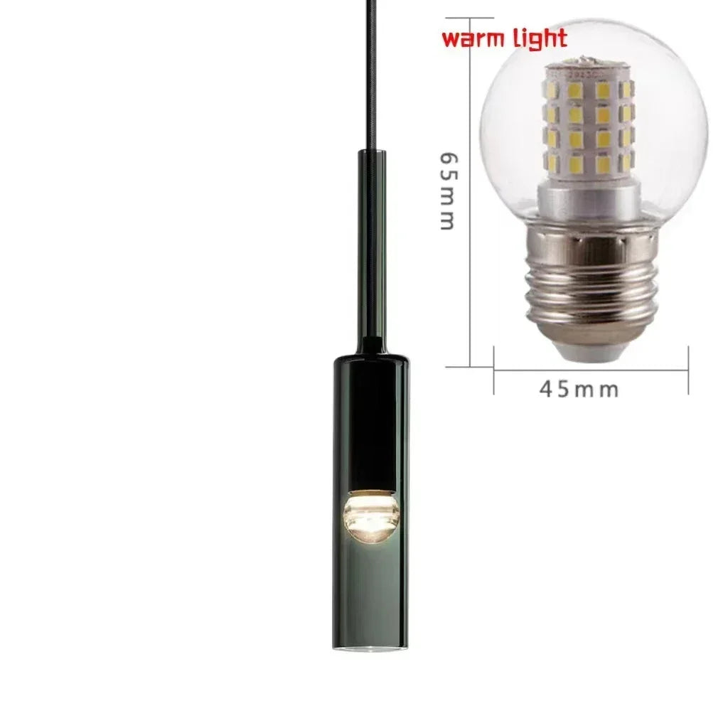 Noir Glass Pendant Light – Contemporary E27 Ceiling Light | Elegant Ambient Illumination | Modern Interior Statement