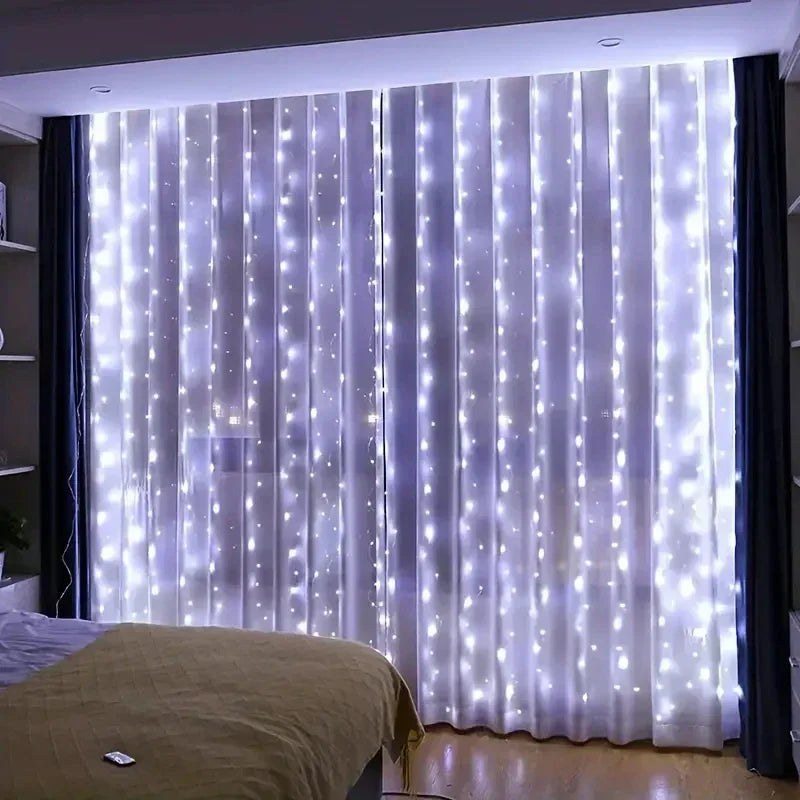 LumiDrape USB Curtain Lights – LED Fairy Light Curtain with Remote Control | Decorative Indoor Lighting
