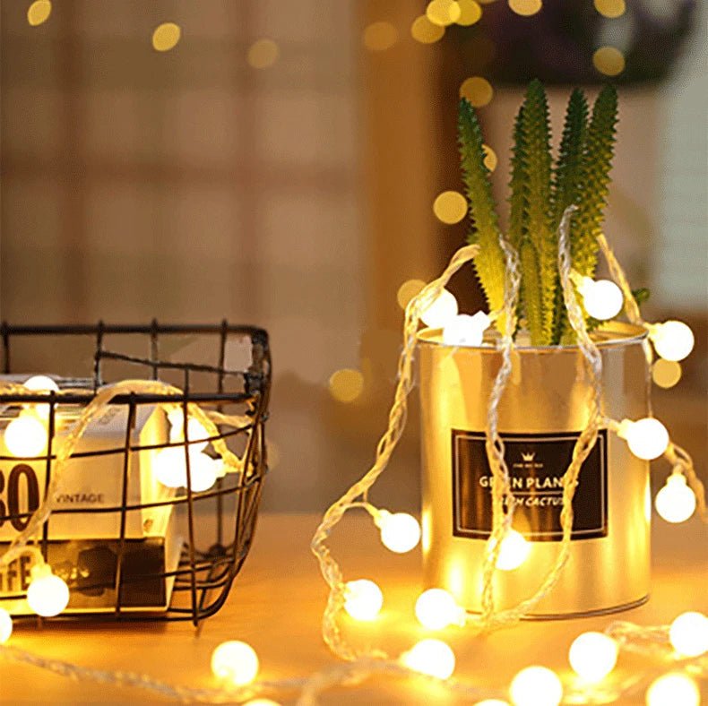 LumiOrb Globe String Lights – 10M LED Fairy Lights | USB & Battery Powered Decorative Lighting