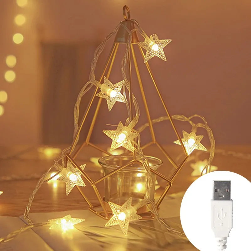 StellaGlow LED Star String Lights – Battery-Powered Decorative Fairy Lights for Indoor & Outdoor Use