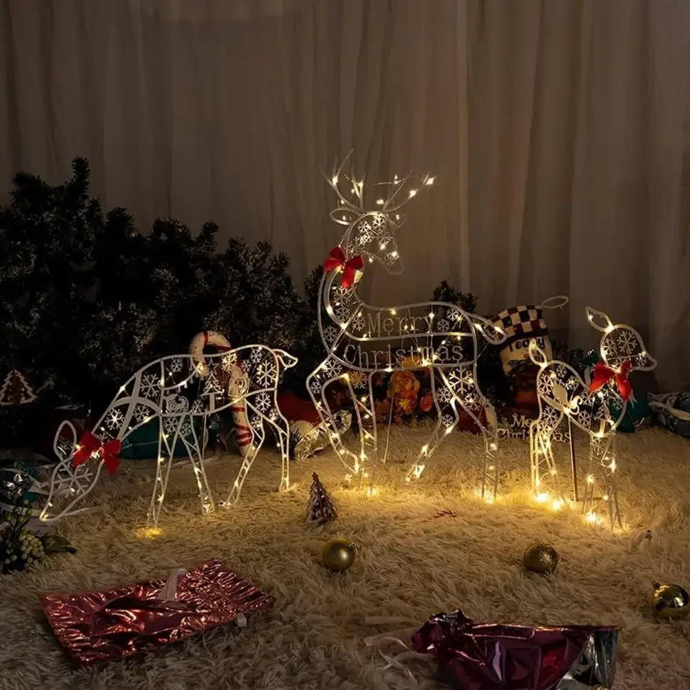 LumiRein LED Reindeer Family – Illuminated Metal Christmas Decoration | Indoor & Outdoor Holiday Display