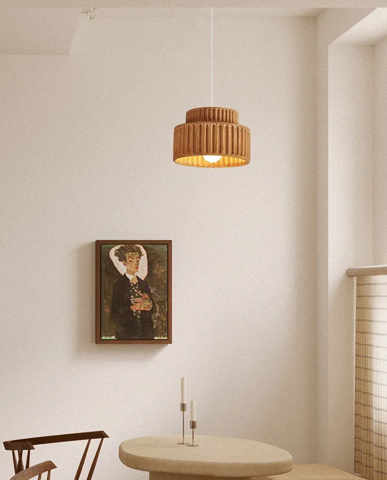 Veloura Resin Pendant Light – Nordic LED Ceiling Lamp | Minimalist Japandi Lighting for Modern Interiors