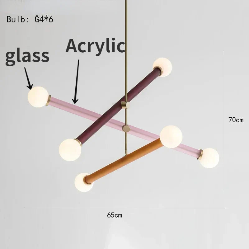 ArtGlow Modern Colorful Chandelier – Art Deco Glass & Acrylic Pendant Light for Contemporary Interiors