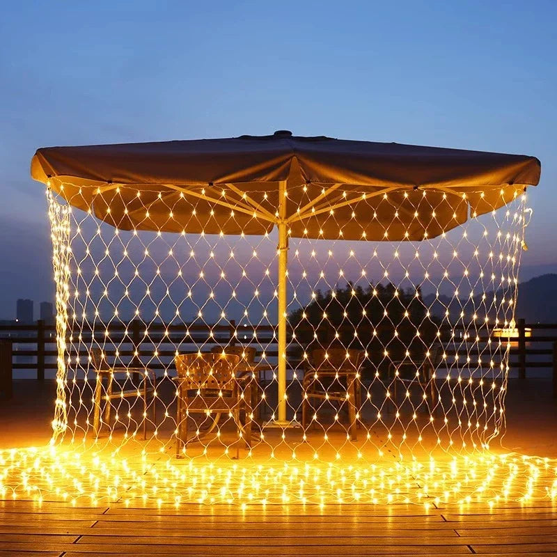 LumiGrid Net LED Lights – Decorative Mesh Fairy Lights | 8 Lighting Modes | Indoor & Outdoor Celebration Lighting