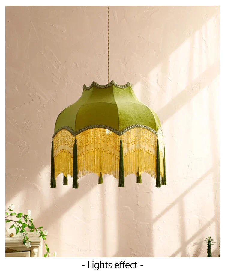 Versailles Tassel Pendant Light – French Vintage Chandelier | Luxury Fabric Ceiling Lamp | Timeless Interior Elegance
