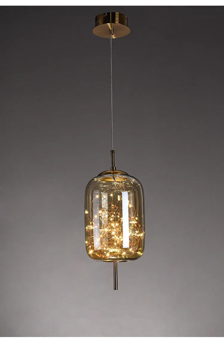 Modern Glass LED Pendant Light – Dimmable Designer Ceiling Light | Elegant Hanging Lamp | Contemporary Home Lighting