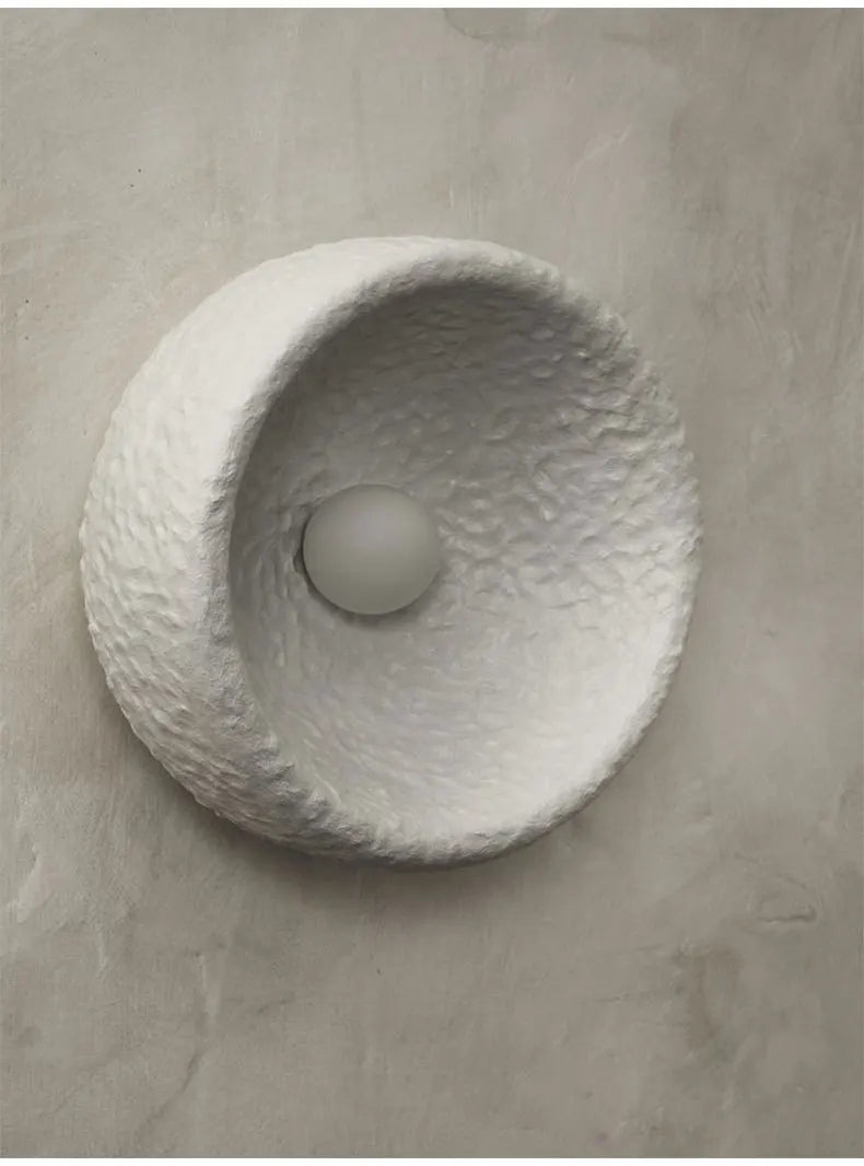 Wabi-Sabi Resin Wall Light – Retro Japanese LED Wall Sconce | Warm Minimalist Ambient Lighting
