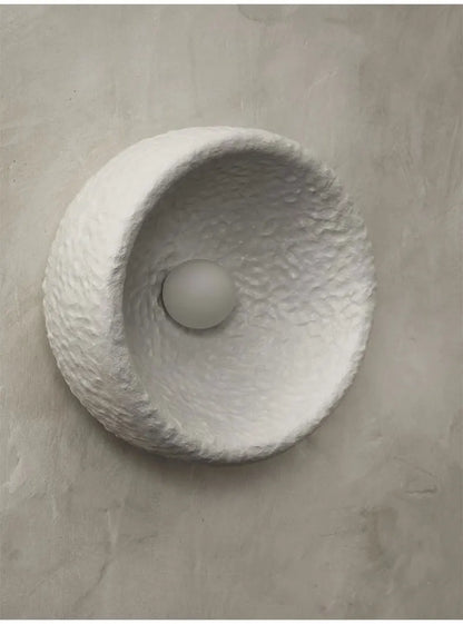 Wabi-Sabi Resin Wall Light – Retro Japanese LED Wall Sconce | Warm Minimalist Ambient Lighting