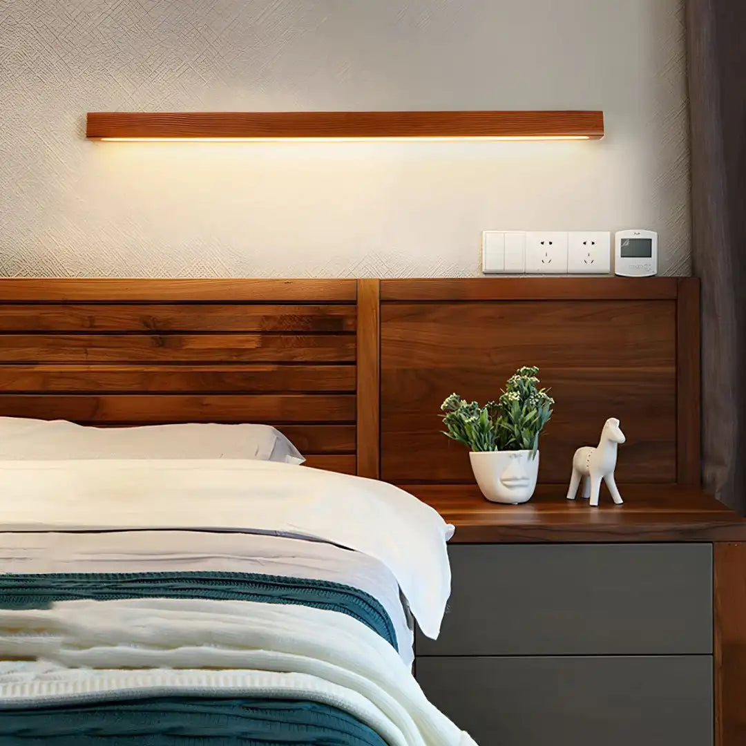 Japanese Wood Wall Light – Minimalist LED Wall Lamp | Up & Down Ambient Lighting | Japandi Interior Feature