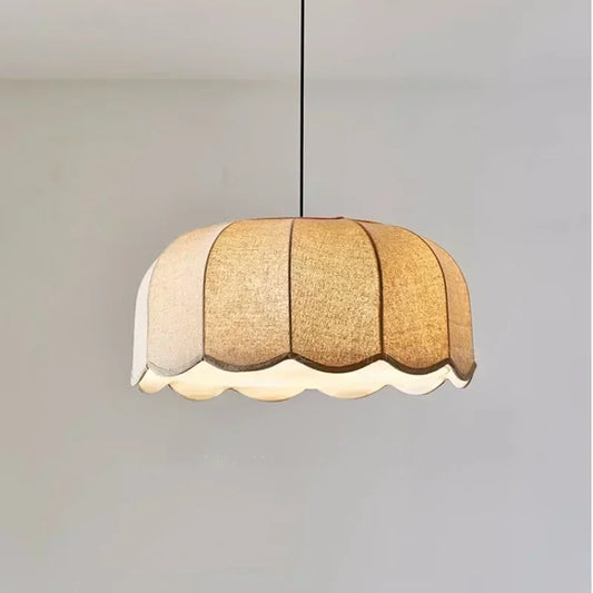 Hoshira Linen Pendant Light – Japandi Wabi-Sabi Ceiling Lamp | Soft Ambient LED Lighting for Modern Interiors