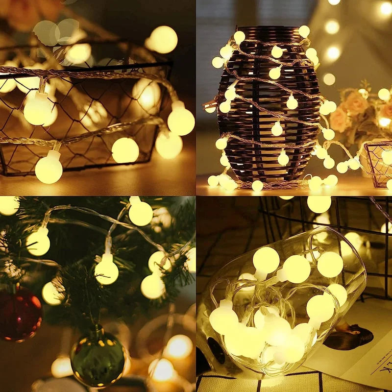LumiOrb Globe String Lights – 10M LED Fairy Lights | USB & Battery Powered Decorative Lighting