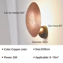 Eclipse Aura Wall Light – Rotating Gold LED Sconce | Luxury Modern Ambient Lighting