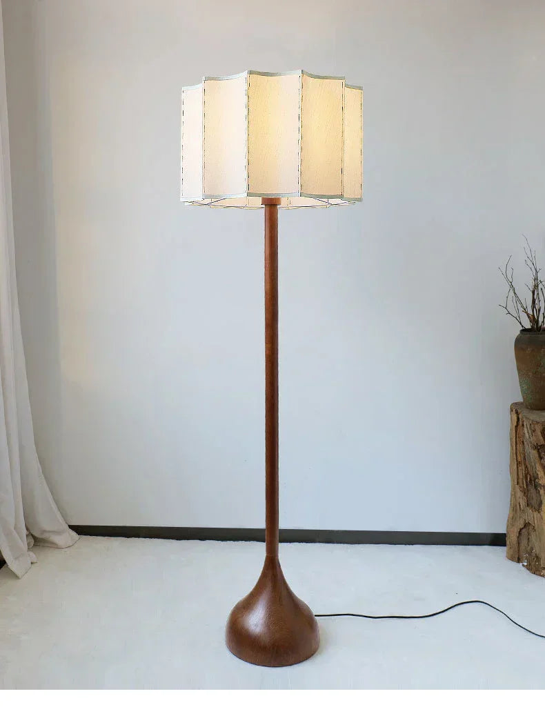 HikariWood Floor Lamp – Wabi-Sabi Wooden Standing Light | Japandi Ambient LED Lighting for Modern Interiors
