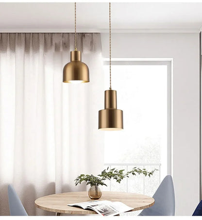 Gold Nordic Pendant Light – Modern LED Hanging Lamp | Scandinavian Luxury Interior Lighting