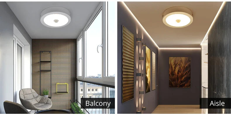 LED Ceiling Light with PIR Motion Sensor – Energy-Efficient Round Ceiling Lamp | Automatic Indoor Lighting | Modern Home Light Fixture