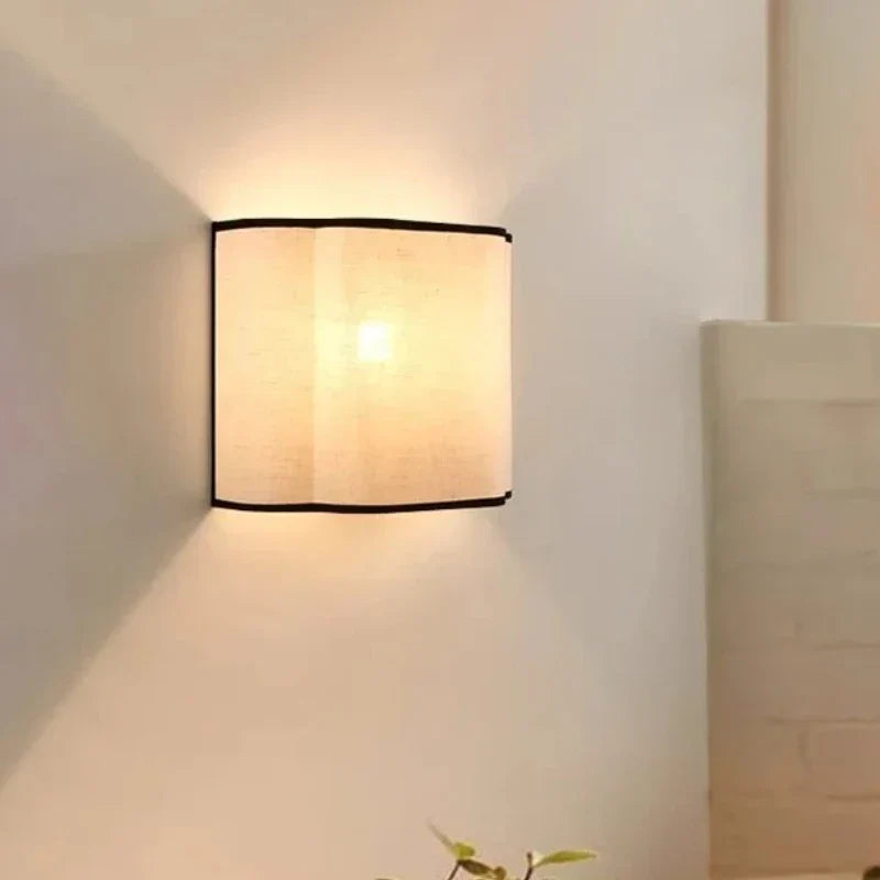 French Linen Wall Light – Cream Fabric LED Wall Sconce | Elegant Ambient Interior Lighting