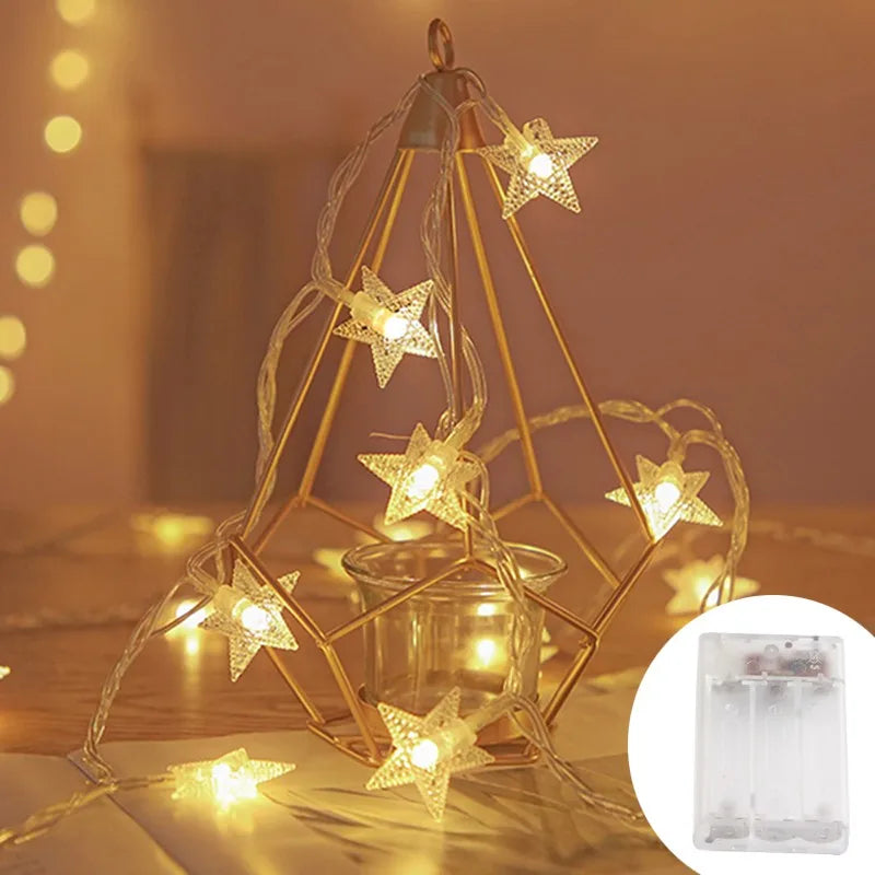 StellaGlow LED Star String Lights – Battery-Powered Decorative Fairy Lights for Indoor & Outdoor Use