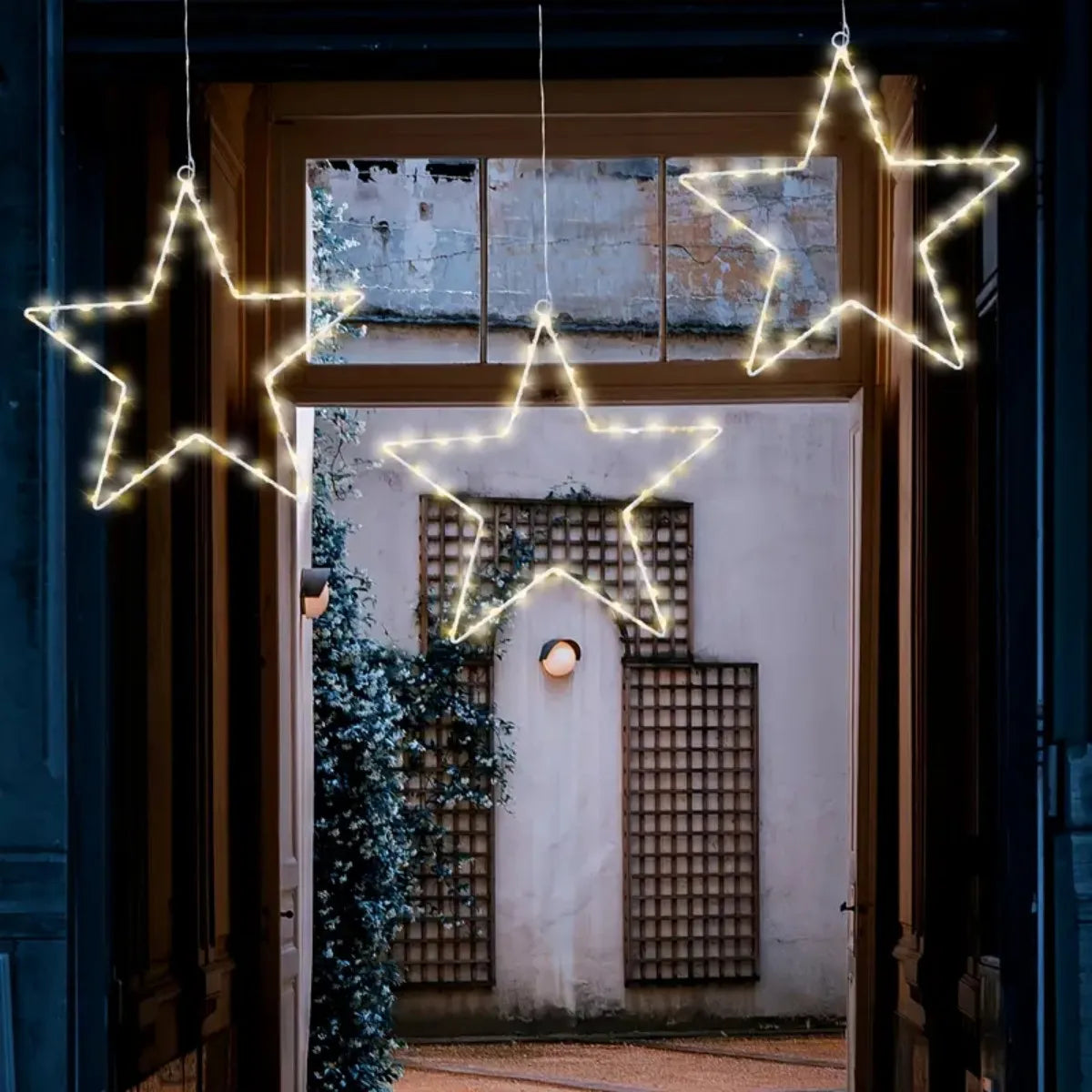 StellaLicht Christmas Window Star Lights – Set of 3 LED Stars with 8 Lighting Modes for Indoor & Outdoor Decoration