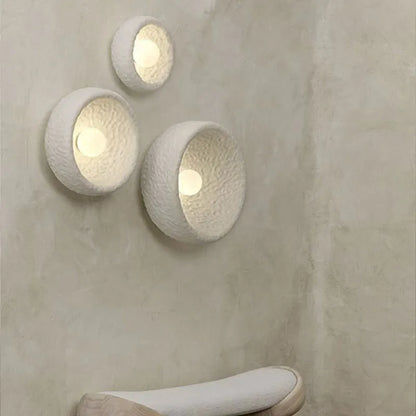 Wabi-Sabi Resin Wall Light – Retro Japanese LED Wall Sconce | Warm Minimalist Ambient Lighting
