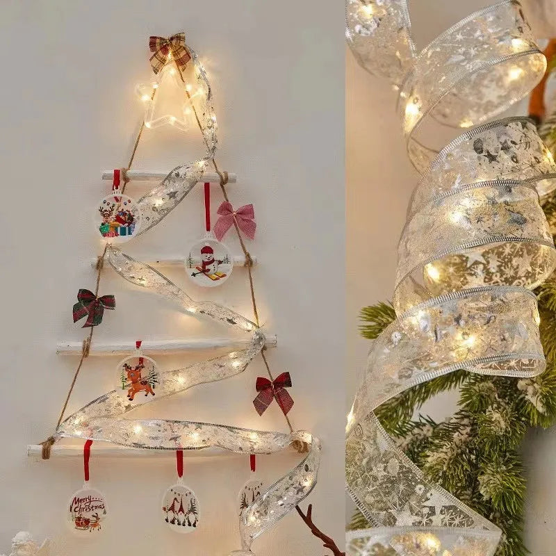 LumiRibbon Gold LED Ribbon String Lights – Decorative Lighted Ribbon for Christmas Trees, Gifts & Festive Displays
