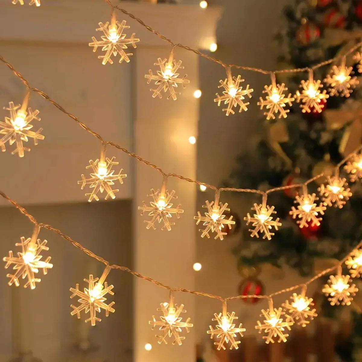FrostLume LED Snowflake String Lights – Festive Decorative Lighting for Indoor & Outdoor Use