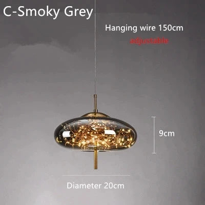 Modern Glass LED Pendant Light – Dimmable Designer Ceiling Light | Elegant Hanging Lamp | Contemporary Home Lighting