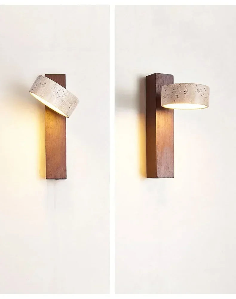 Travertine Wall Light – Wabi-Sabi LED Wall Lamp | Natural Stone Ambient Lighting | Japandi Interior Décor