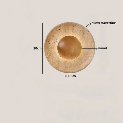 Travertine Stone LED Wall Light – Modern Luxury Wall Sconce | Warm Ambient Interior Lighting
