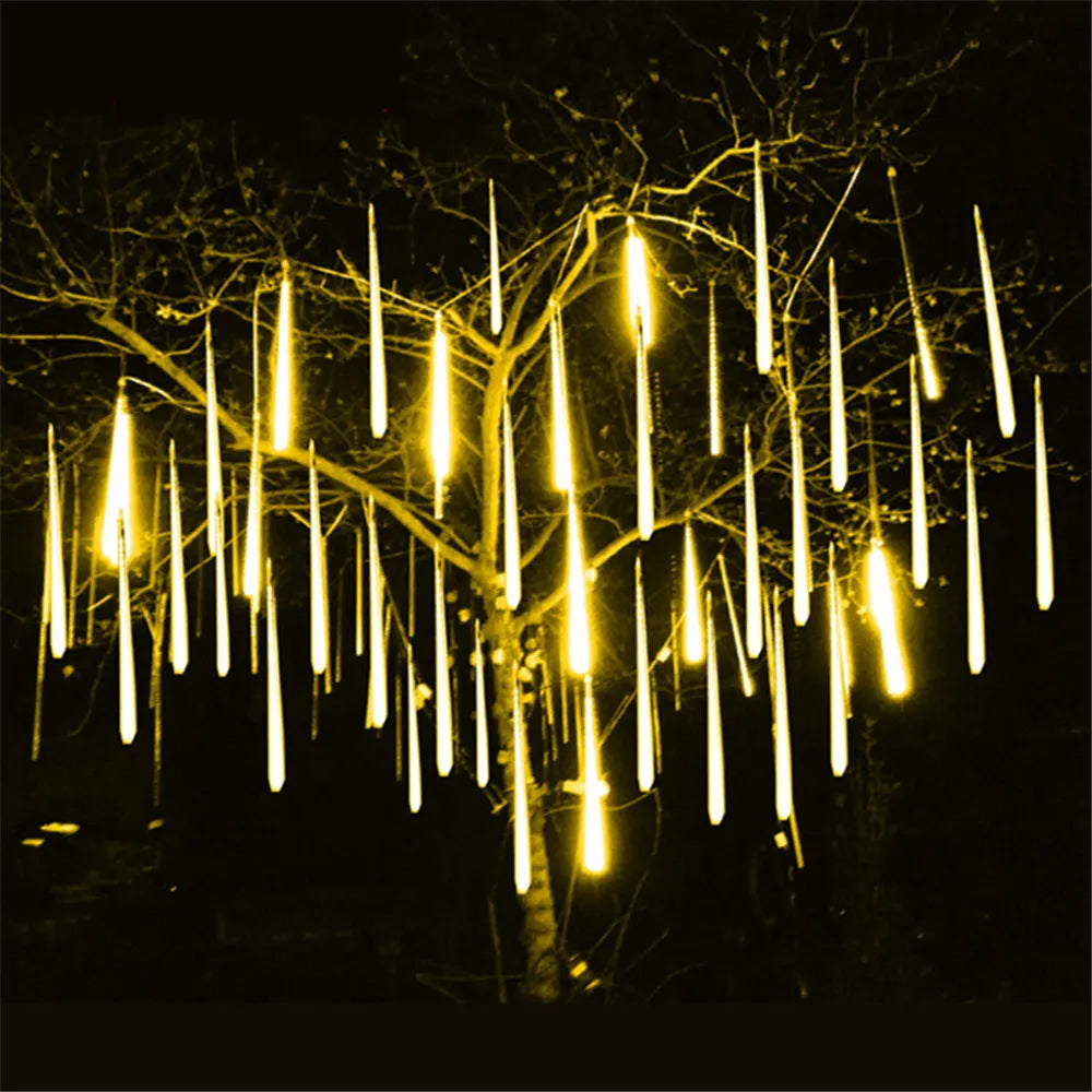 SternFall 50cm LED Meteor Shower String Lights – 8-Tube Falling Rain Lights for Outdoor Christmas & Garden Decoration