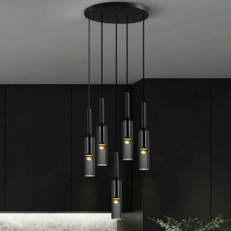 Obsidian Orb Pendant Light – Minimalist Glass Ceiling Lamp | Nordic LED Hanging Light for Contemporary Interiors