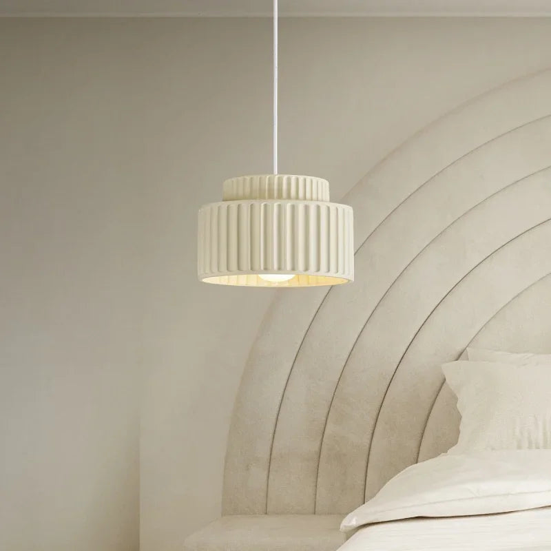 Veloura Resin Pendant Light – Nordic LED Ceiling Lamp | Minimalist Japandi Lighting for Modern Interiors