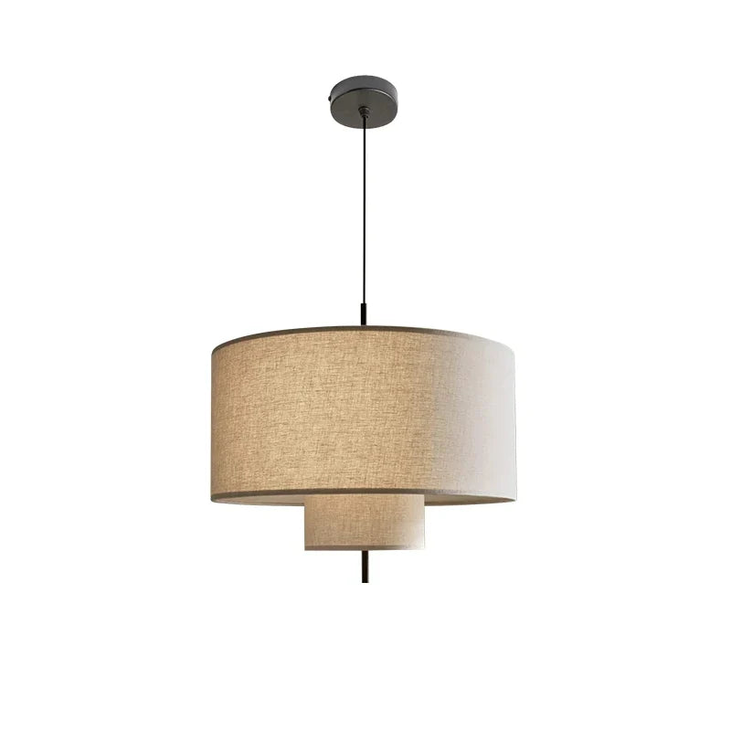 Scandinavian Wabi-Sabi Fabric Pendant Light – Modern LED Ceiling Pendant | Soft Ambient Lighting | Designer Hanging Lamp