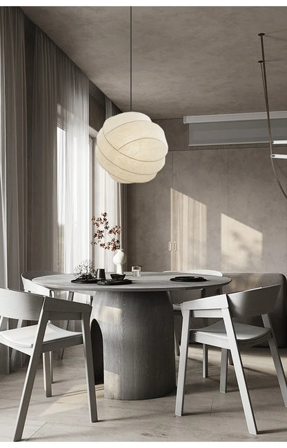 SereneSilk Pendant Light – Wabi-Sabi Silk Ceiling Lamp | Japanese Minimalist Lighting for Elegant Interiors