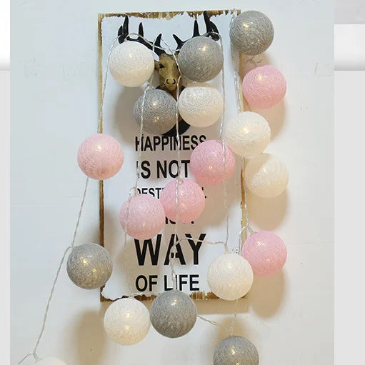 LumiCotton LED Cotton Ball String Lights – Decorative Fairy Lights for Home, Garden & Seasonal Celebrations