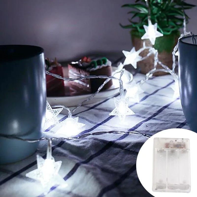 StellaGlow LED Star String Lights – Battery-Powered Decorative Fairy Lights for Indoor & Outdoor Use