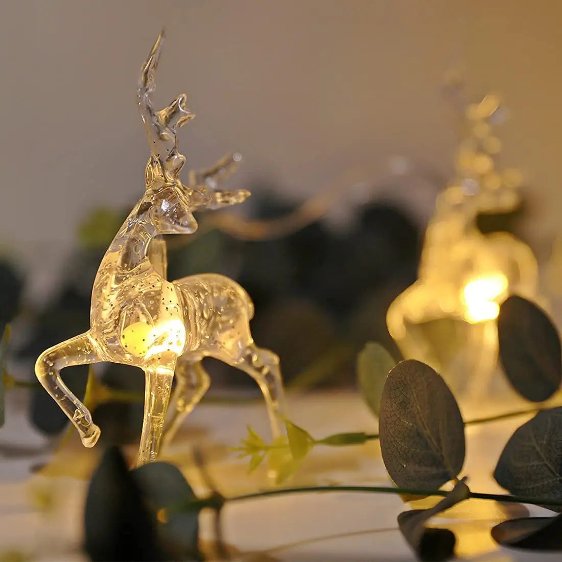 LumiDeer LED Reindeer String Lights – Battery-Powered Christmas Fairy Lights | Festive Indoor Decoration