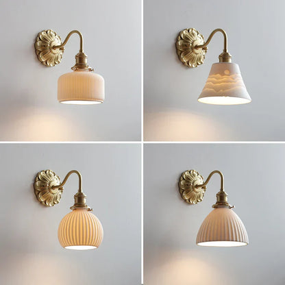 Frosted Glass LED Wall Light with Copper Finish – Modern Luxury Wall Sconce | Elegant Ambient Lighting