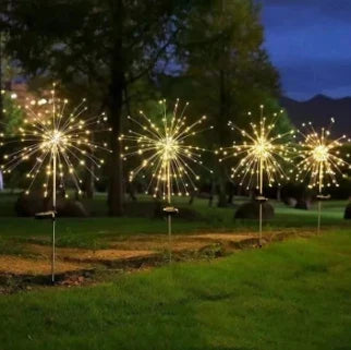 Solar LED Firework Christmas Lights – 200 LED Copper Wire Garden Lights for Pathways, Patios & Festive Decorations