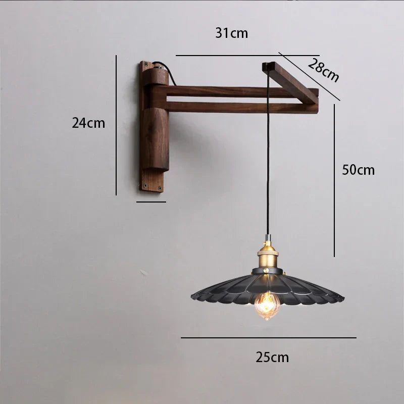 Hinoki Swing Wall Light – Japanese Wooden Wall Lamp | Adjustable Nordic Reading & Ambient Lighting