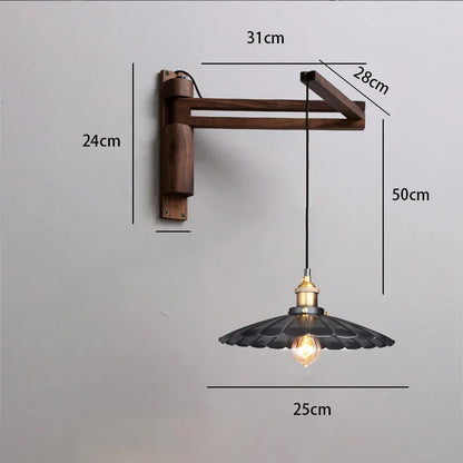 Hinoki Swing Wall Light – Japanese Wooden Wall Lamp | Adjustable Nordic Reading & Ambient Lighting
