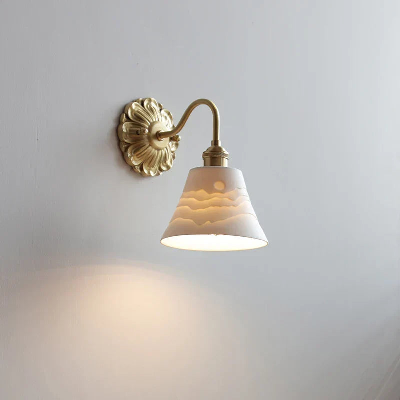 Frosted Glass LED Wall Light with Copper Finish – Modern Luxury Wall Sconce | Elegant Ambient Lighting