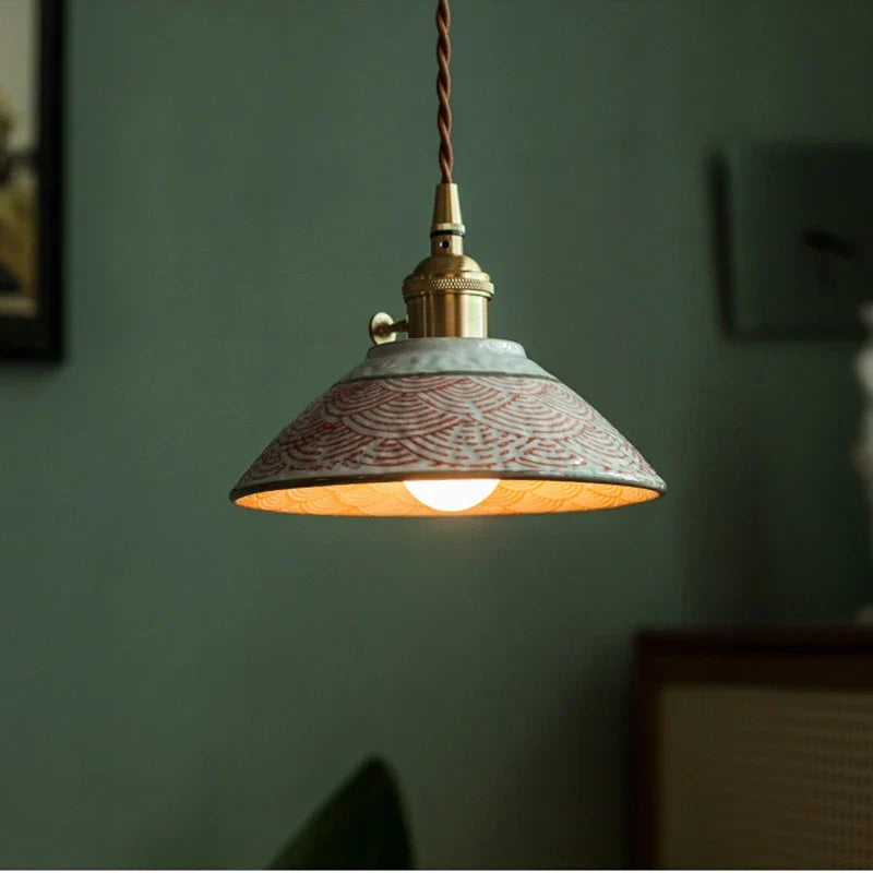 AuroraGlaze Pendant Light – Creative Glazed Ceramic LED Hanging Lamp (E27, 90–260V)