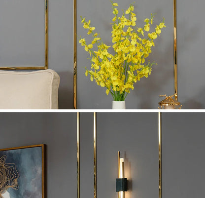 Marble LED Wall Light with Gold & Black Finish – Modern Luxury Wall Sconce | Elegant Ambient Interior Lighting